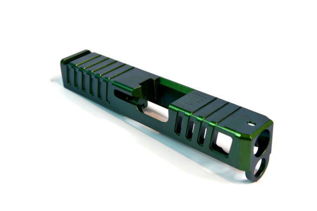 Gun Cuts Juggernaut Slide for Glock 26 No Optic Cut Radioactive Green - Gun Cuts