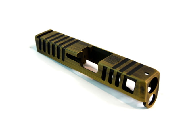 Gun Cuts Juggernaut Slide for Glock 26 Optic Cut Battleworn Gold - Gun Cuts