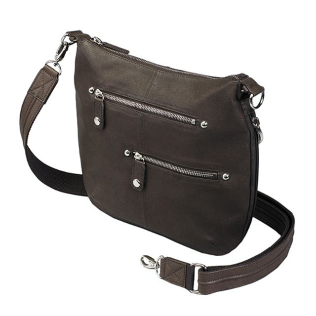Gun Tote'n Mamas Concealed Carry Chrome Zip Handbag Brown - Gun Tote'n Mamas