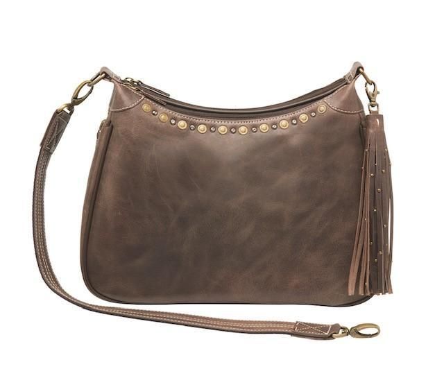Gun Tote'n Mamas Concealed Carry Hobo Purse Distressed Leather Brown - Gun Tote'n Mamas