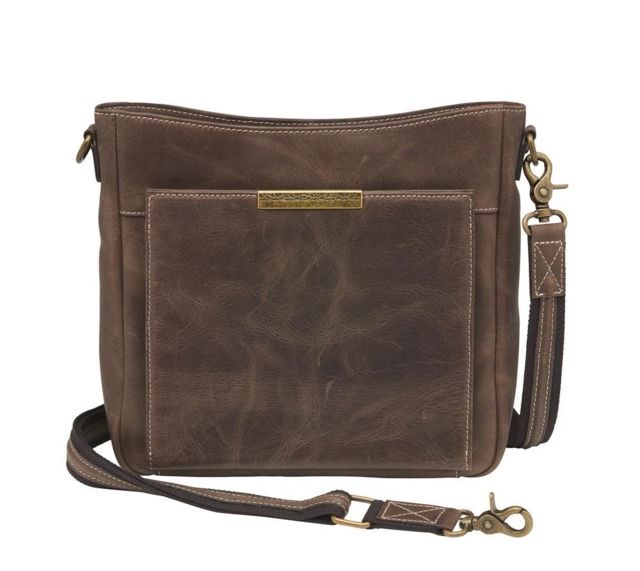 Gun Tote'n Mamas Concealed Carry Slim X-Body Distressed Leather Brown - Gun Tote'n Mamas