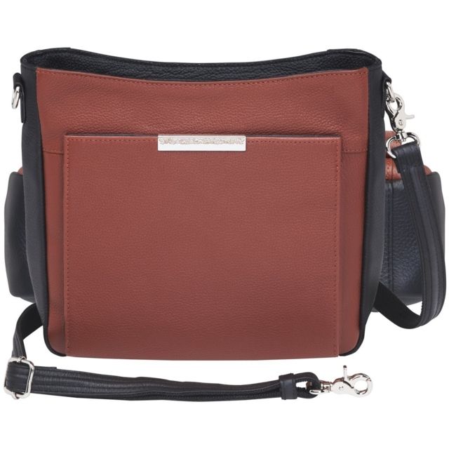 Gun Tote'n Mamas Concealed Carry Slim X-Body Pebble Grain Cowhide Cinnamon/Black - Gun Tote'n Mamas