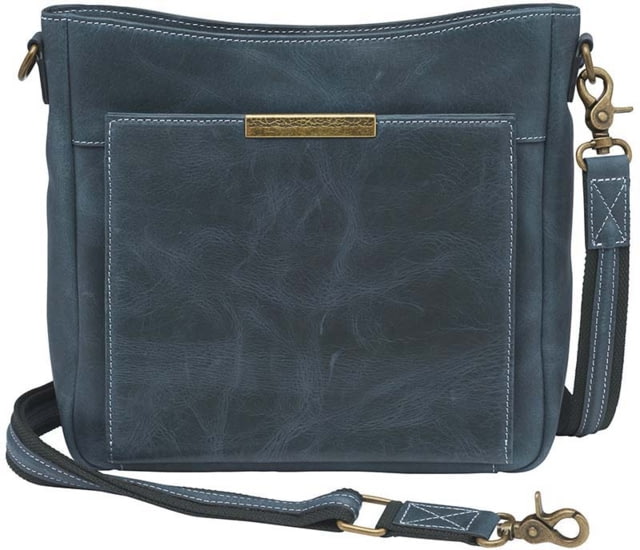 Gun Tote'n Mamas Distressed Leather Slim X-Body RFID Purse - Women's Blue - Gun Tote'n Mamas