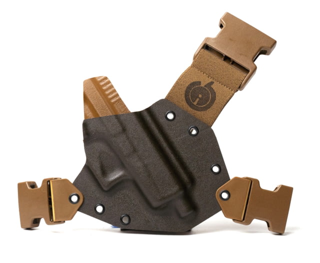 GunfightersINC Kenai Chest Holster S&W Shield 9/40 MAS Grey/Coyote Coyote Harness Right Hand - Gunfightersinc