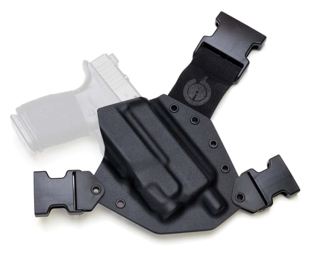 GunfightersINC Kenai Light Bearing Chest Holster Glock 17 Tlr-7A Black/Black Black Harness Right Hand - Gunfightersinc