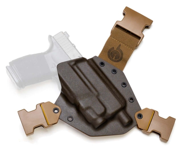 Open Box Dealer Demo GunfightersINC Kenai Light Bearing Chest Holster Glock 17 Tlr-7A MAS Grey/ Coyote Coyote Harness Right Hand - Gunfightersinc