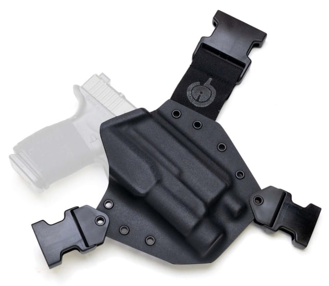GunfightersINC Kenai Light Bearing Chest Holster Glock 17 Tlr-1 Black/Black Black Harness Left Hand - Gunfightersinc