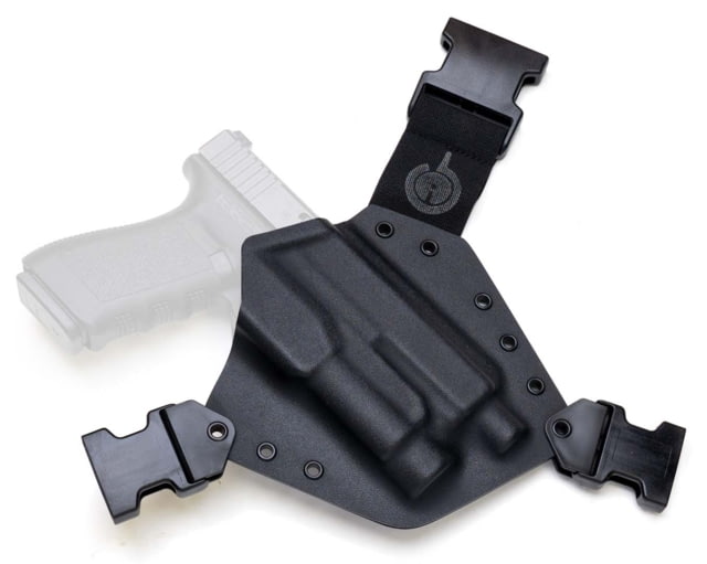 GunfightersINC Kenai Light Bearing Chest Holster Glock 20 Tlr-1 Black/Black Black Harness Left Hand - Gunfightersinc