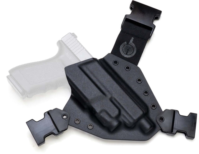 GunfightersINC Kenai Light Bearing Chest Holster Glock 1945 Tlr-7A Black/Black Black Harness Right Hand - Gunfightersinc