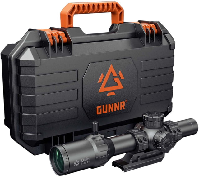 GUNNR Odin 1-8x24mm 30mm Tube FFP LPVO Rifle Scope with Mount and Case Black