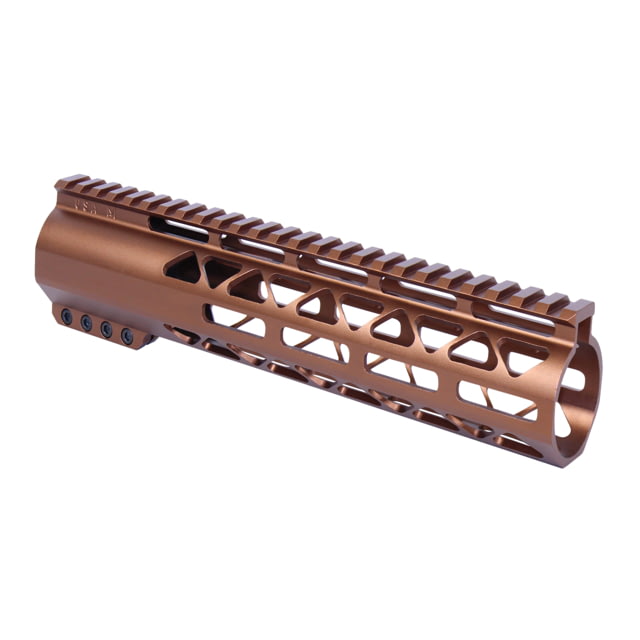 Guntec USA 10in .308 Caliber AIR-LOK Series M-LOK Compression Free Floating Handguard With Monolithic Top Rail Anodized Bronze - Guntec Usa