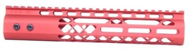 Guntec USA Air Lite M-Lok Free Floating Handguard w/Monolithic Top Rail 10in Red - Guntec Usa