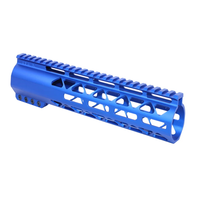 Guntec USA 10in AIR-LOK Series M-LOK Compression Free Floating Handguard With Monolithic Top Rail .308 Cal Anodized Blue - Guntec Usa