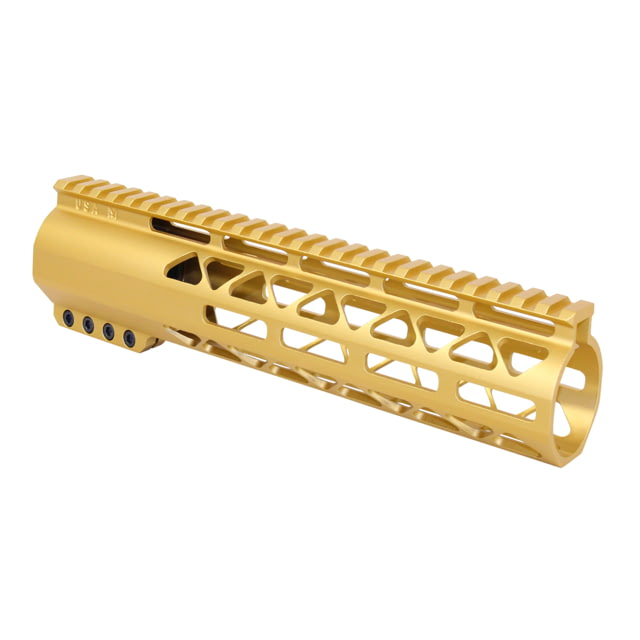 Guntec USA 10in AIR-LOK Series M-LOK Compression Free Floating Handguard With Monolithic Top Rail .308 Cal Anodized Gold - Guntec Usa