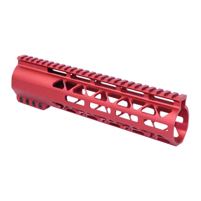 Guntec USA 10in AIR-LOK Series M-LOK Compression Free Floating Handguard With Monolithic Top Rail .308 Cal Anodized Red - Guntec Usa