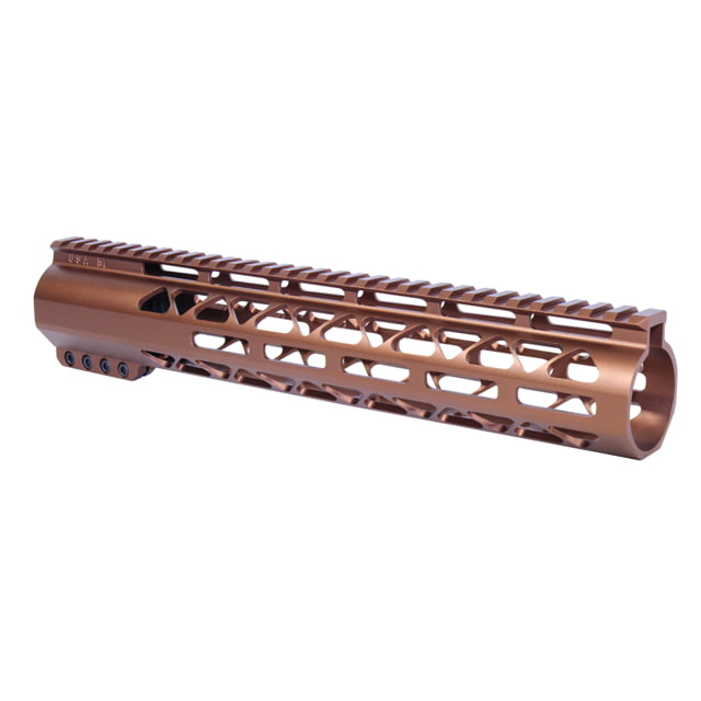 Guntec USA 12in AIR-LOK Series M-LOK Compression Free Floating Handguard With Monolithic Top Rail .308 Cal Anodized Bronze - Guntec Usa