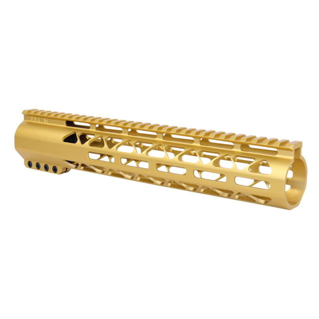 Guntec USA 12in AIR-LOK Series M-LOK Compression Free Floating Handguard With Monolithic Top Rail .308 Cal Anodized Gold - Guntec Usa