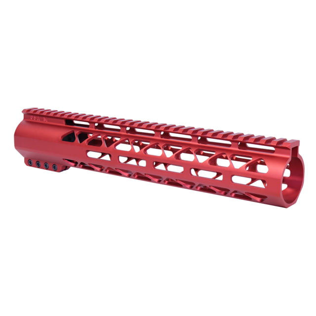 Guntec USA 12in AIR-LOK Series M-LOK Compression Free Floating Handguard With Monolithic Top Rail .308 Cal Anodized Red - Guntec Usa
