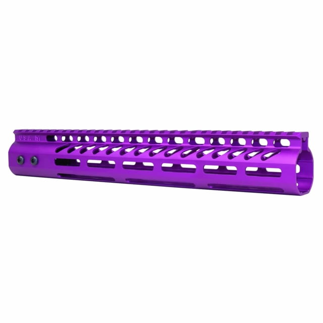 Guntec USA 12in Ultra Lightweight Thin M-Lok System Free Floating Handguard With Monolithic Top Rail Anodized Purple - Guntec Usa