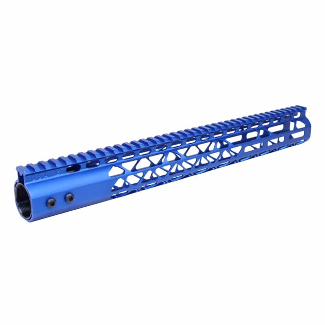 Guntec USA 15in Air Lite Series M-Lok Free Floating Handguard w/ Monolithic Top Rail Anodized Blue - Guntec Usa