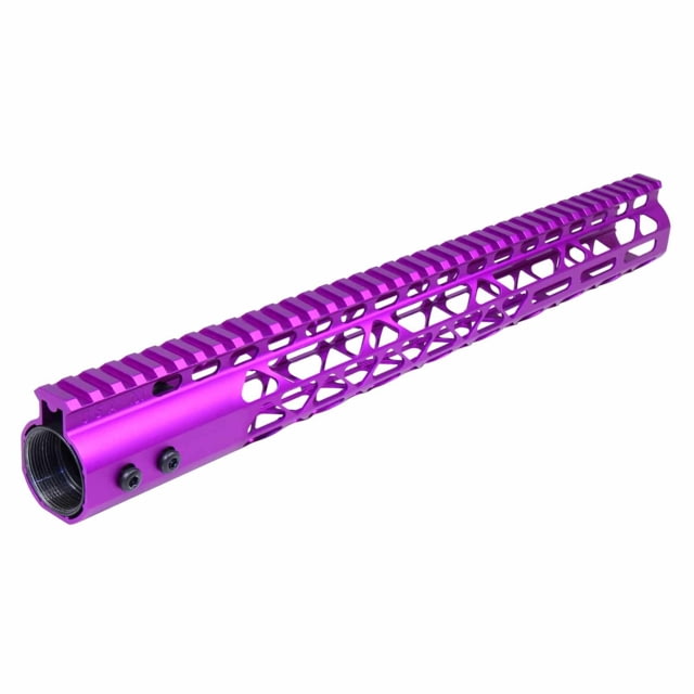Guntec USA 15in Air Lite Series M-Lok Free Floating Handguard With Monolithic Top Rail Anodized Purple - Guntec Usa