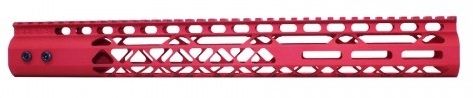 Guntec USA Air Lite M-Lok Free Floating Handguard w/Monolithic Top Rail 15in Red - Guntec Usa