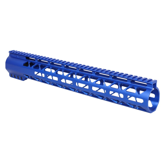 Guntec USA 15in AIR-LOK Series M-LOK Compression Free Floating Handguard With Monolithic Top Rail .308 Cal Anodized Blue - Guntec Usa