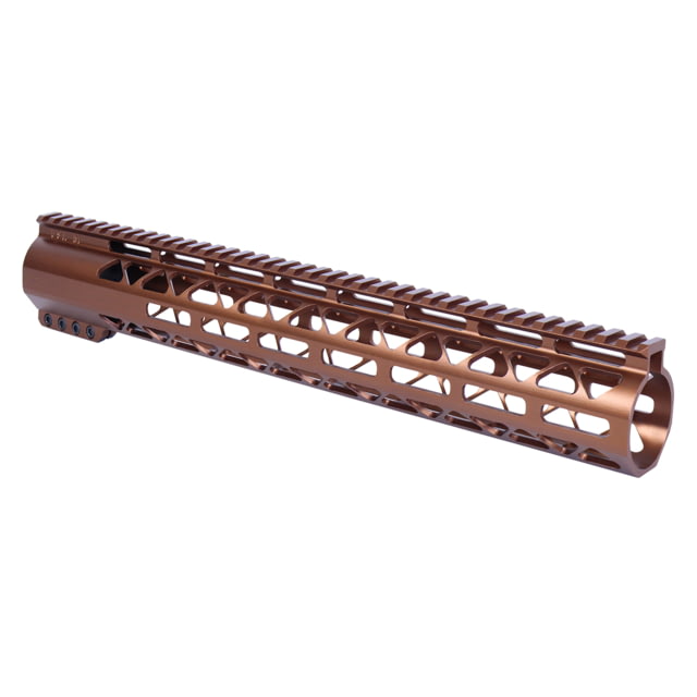 Guntec USA 15in AIR-LOK Series M-LOK Compression Free Floating Handguard With Monolithic Top Rail .308 Cal Anodized Bronze - Guntec Usa