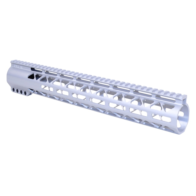 Guntec USA 15in AIR-LOK Series M-LOK Compression Free Floating Handguard With Monolithic Top Rail .308 Cal Anodized Clear