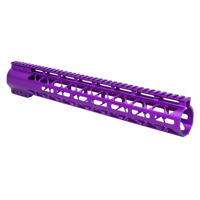 Guntec USA 15in AIR-LOK Series M-LOK Compression Free Floating Handguard With Monolithic Top Rail .308 Cal Anodized Purple - Guntec Usa