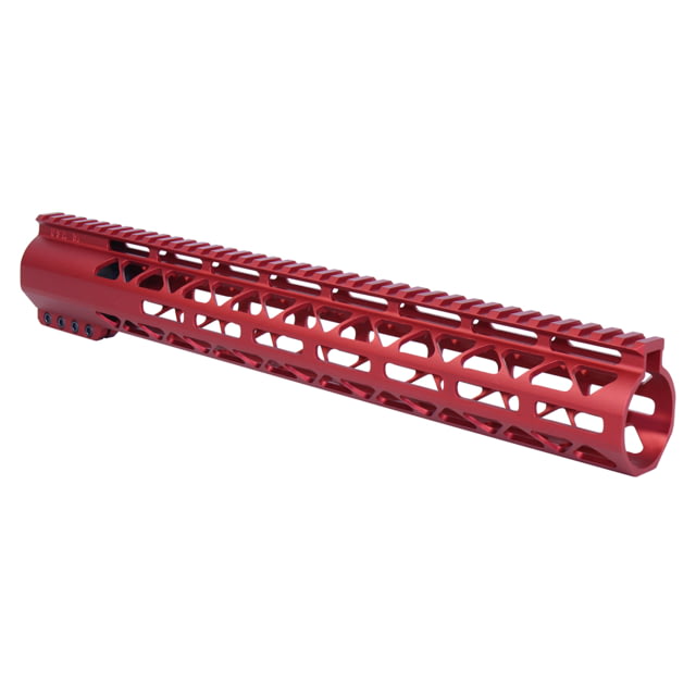 Guntec USA 15in AIR-LOK Series M-LOK Compression Free Floating Handguard With Monolithic Top Rail .308 Cal Anodized Red - Guntec Usa