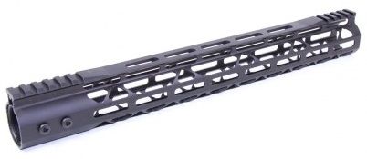 Guntec USA Mod Lite Skeletonized M-Lok Free Floating Handguard w/Monolithic Top Rail 15in Black - Guntec Usa