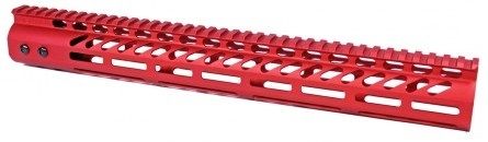 Guntec USA Ultra Lightweight Thin M-Lok Free Floating Handguard w/Monolithic Top Rail 15in Red - Guntec Usa