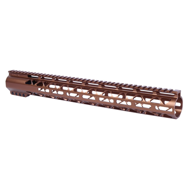 Guntec USA 16.5in AIR-LOK Series M-LOK Compression Free Floating Handguard With Monolithic Top Rail .308 Cal Anodized Bronze - Guntec Usa