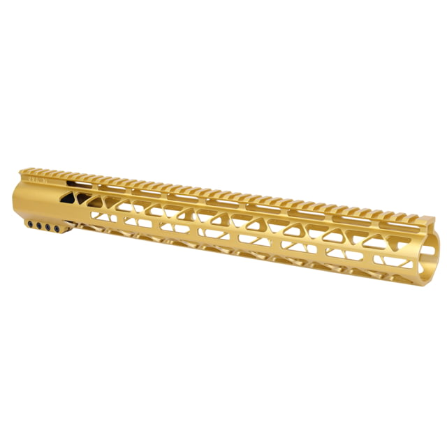 Guntec USA 16.5in AIR-LOK Series M-LOK Compression Free Floating Handguard With Monolithic Top Rail .308 Cal Anodized Gold - Guntec Usa