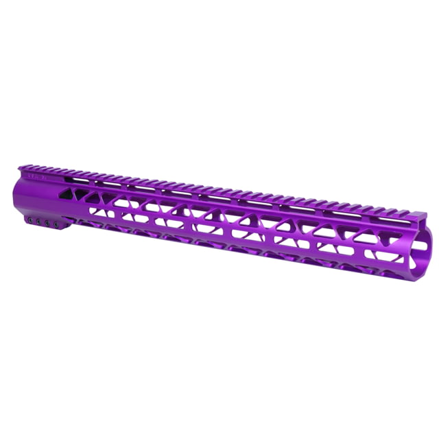 Guntec USA 16.5in AIR-LOK Series M-LOK Compression Free Floating Handguard With Monolithic Top Rail .308 Cal Anodized Purple - Guntec Usa