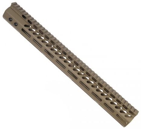Guntec USA Ultra Lightweight Thin M-Lok Free Floating Handguard w/Monolithic Top Rail .308 Cal 16.5in Cerakote Flat Dark Earth - Guntec Usa