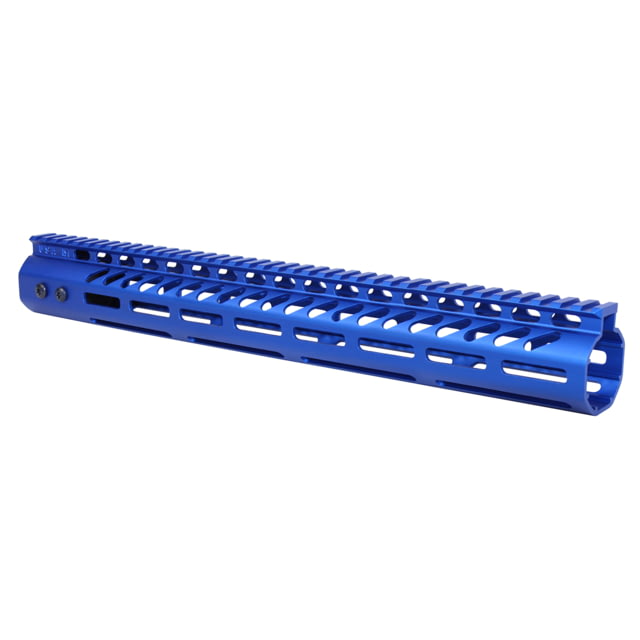 Guntec USA .308 Caliber Ultra Lightweight Thin M-LOK System Free Floating Handguard w/Monolithic Top Rail 15in Anodized Blue - Guntec Usa
