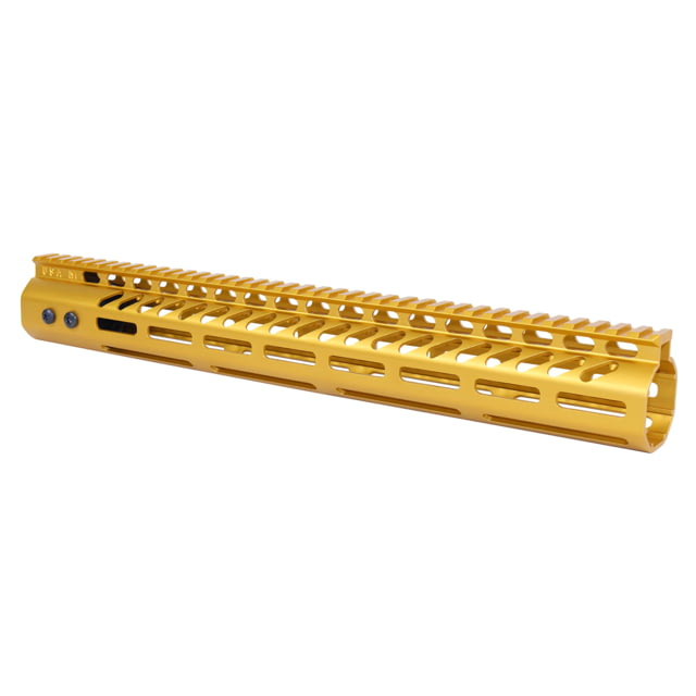Guntec USA .308 Caliber Ultra Lightweight Thin M-LOK System Free Floating Handguard w/Monolithic Top Rail 15in Anodized Gold - Guntec Usa