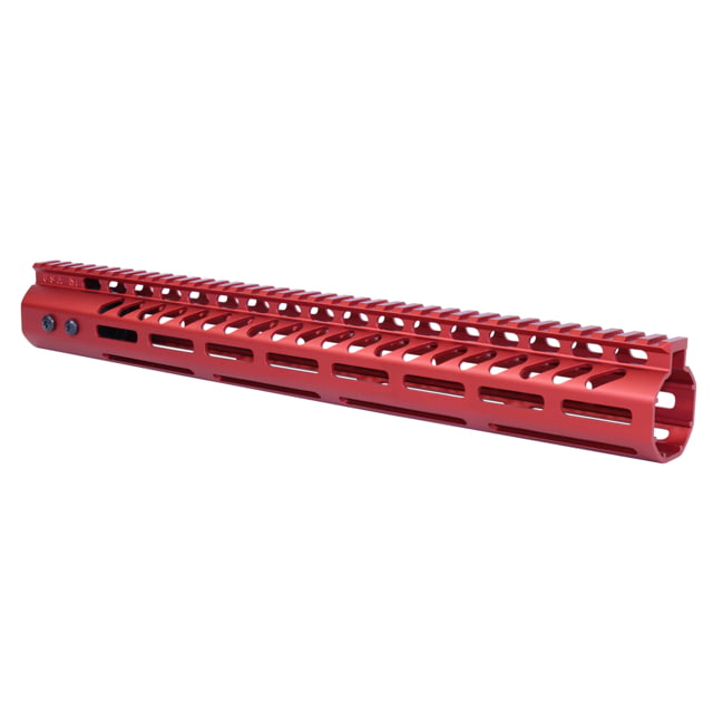 Guntec USA .308 Caliber Ultra Lightweight Thin M-LOK System Free Floating Handguard w/Monolithic Top Rail 15in Anodized Red - Guntec Usa