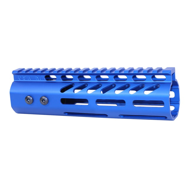 Guntec USA .308 Caliber Ultra Lightweight Thin M-LOK System Free Floating Handguard w/Monolithic Top Rail 7in Anodized Blue - Guntec Usa