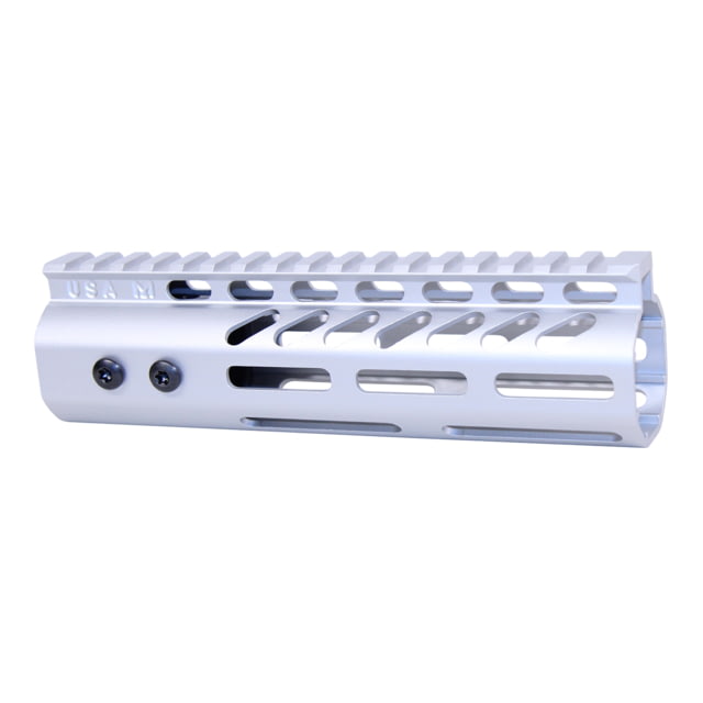 Guntec USA .308 Caliber Ultra Lightweight Thin M-LOK System Free Floating Handguard w/Monolithic Top Rail 7in Anodized Clear - Guntec Usa