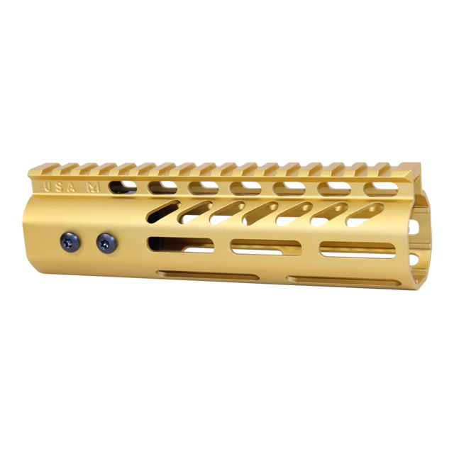 Guntec USA .308 Caliber Ultra Lightweight Thin M-LOK System Free Floating Handguard w/Monolithic Top Rail 7in Anodized Gold - Guntec Usa