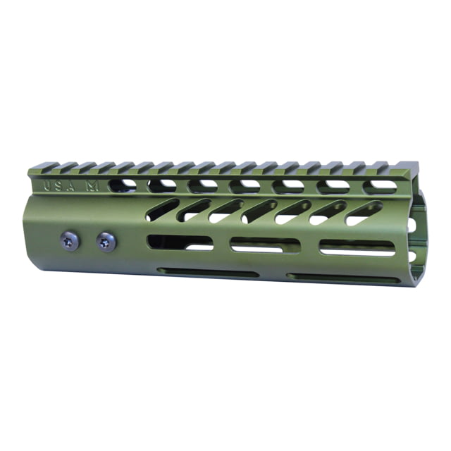 Guntec USA .308 Caliber Ultra Lightweight Thin M-LOK System Free Floating Handguard w/Monolithic Top Rail 7in Anodized Green - Guntec Usa