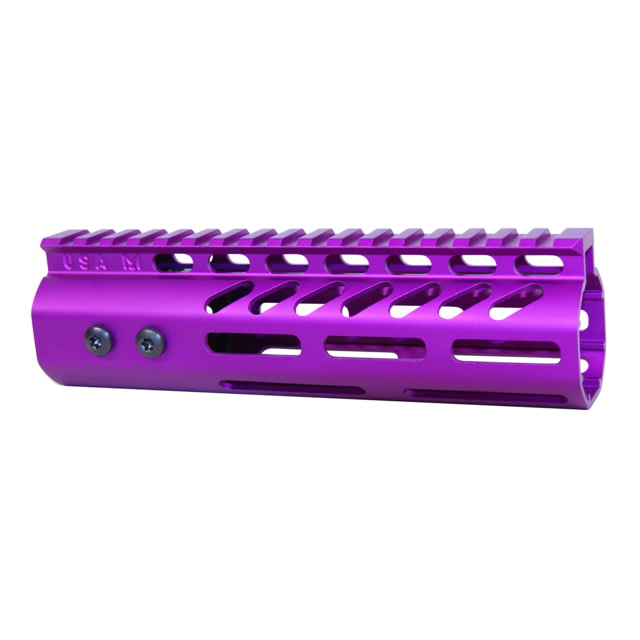 Guntec USA .308 Caliber Ultra Lightweight Thin M-LOK System Free Floating Handguard w/Monolithic Top Rail 7in Anodized Purple - Guntec Usa