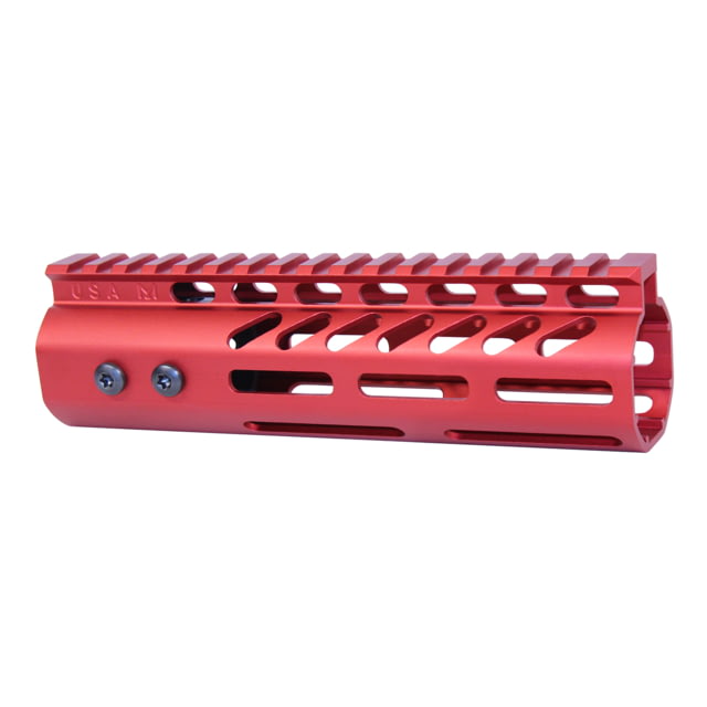 Guntec USA .308 Caliber Ultra Lightweight Thin M-LOK System Free Floating Handguard w/Monolithic Top Rail 7in Anodized Red - Guntec Usa