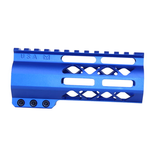 Guntec USA 5'' AIR-LOK Series M-LOK Compression Free Floating Handguard w/ Monolithic Top Rail Anodized Blue - Guntec Usa