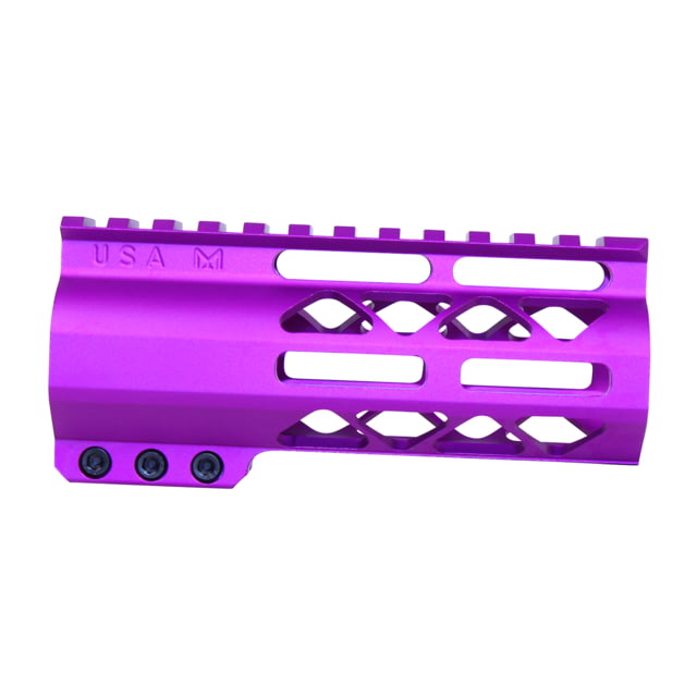 Guntec USA 5'' AIR-LOK Series M-LOK Compression Free Floating Handguard w/ Monolithic Top Rail Anodized Purple - Guntec Usa