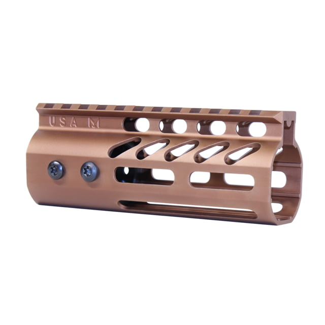 Guntec USA 5'' Ultra Lightweight Thin M-LOK Free Floating Handguard w/ Monolithic Top Rail Anodized Bronze - Guntec Usa