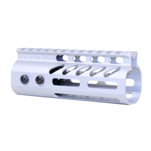 Guntec USA 5'' Ultra Lightweight Thin M-LOK Free Floating Handguard w/ Monolithic Top Rail Anodized Clear - Guntec Usa
